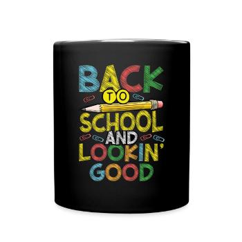Back to school and handsome - Full Colour Mug - black - Front