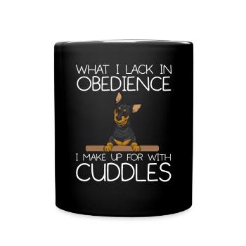 Miniature Pinscher Rehpinscher Min Pin Dog - Full Colour Mug - black - Front