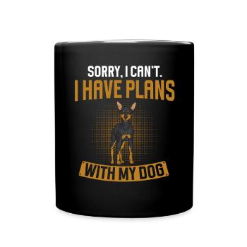 Miniature Pinscher Rehpinscher Min Pin Dog - Full Colour Mug - black - Front