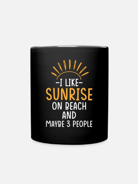 Strand Meer Urlaub Sonnenaufgang - Tasse einfarbig - Schwarz