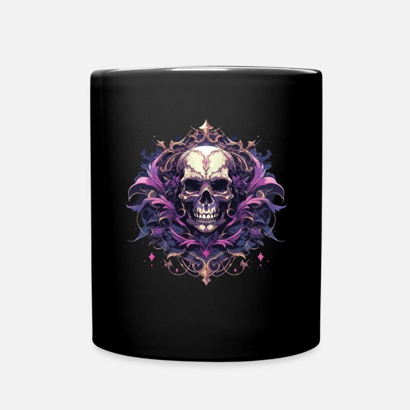 Totenkopf Skull Skulls Totenschädel Skelett - Tasse einfarbig - Schwarz