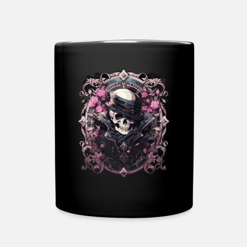Totenkopf Skull Skulls Totenschädel Skelett - Tasse einfarbig - Schwarz