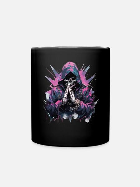 Skull Skull Skulls Skull Skeleton - Full Colour Mug - black