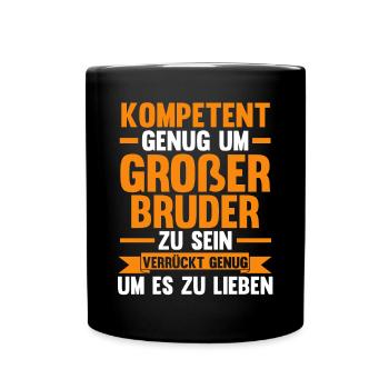 Familienmotiv Bruder - Tasse einfarbig - Schwarz - Vorne