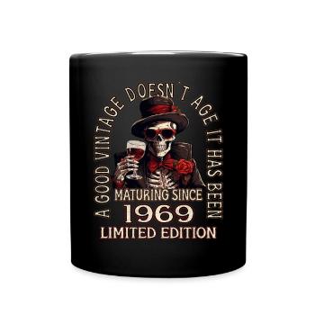 54ème anniversaire 1969 '54 Bon millésime - Mug uni - noir - Devant