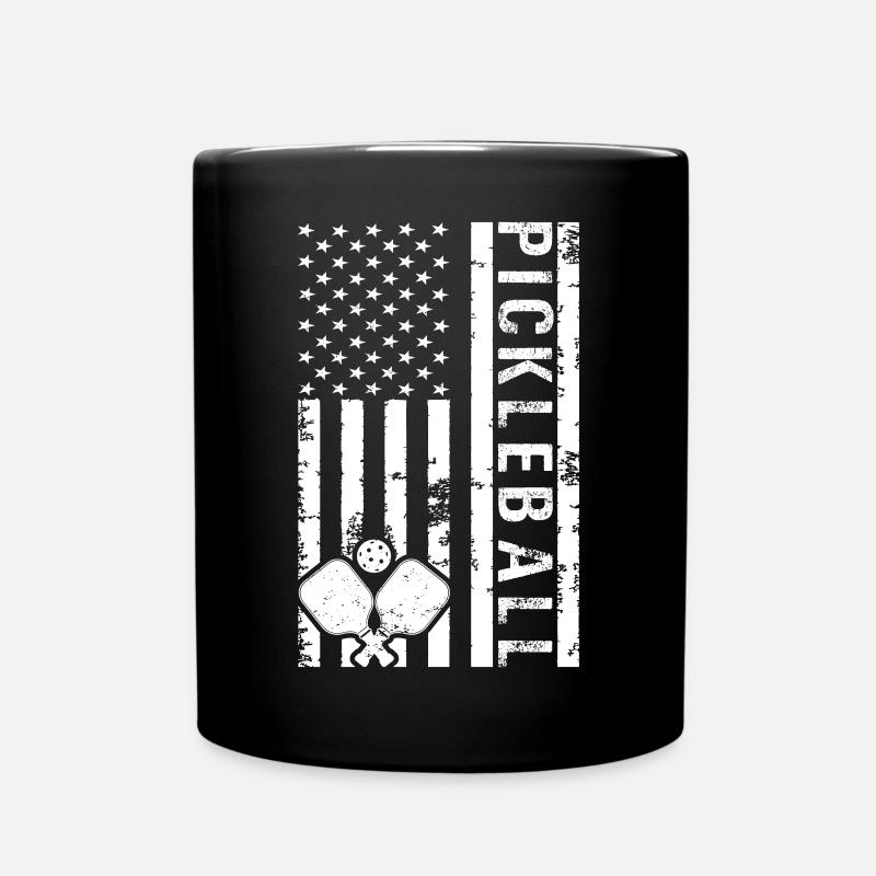 Pickleball est mon Therpy USA Flag Pickleballer - Mug uni - noir
