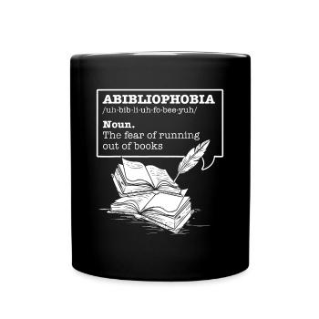 Abibliophobie Die Angst, dass die Bücher ausgehen Rea - Tasse einfarbig - Schwarz - Vorne