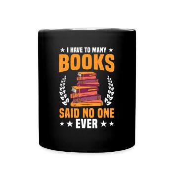 Bücherwurm & Leseliebhaber Buchsüchtiger - Tasse einfarbig - Schwarz - Vorne