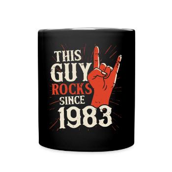 Ce mec est rock depuis l’anniversaire du millésime 1983 - Mug uni - noir - Devant