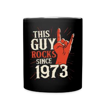 Dieser Kerl rockt seit 1973 Jahrgang Geburtstag - Tasse einfarbig - Schwarz - Vorne