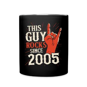 This guy has been rocking since 2005 vintage birthday - Full Colour Mug - black - Front