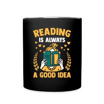 Bücherwurm & Leseliebhaber Buchsüchtiger - Tasse einfarbig - Schwarz - Vorne