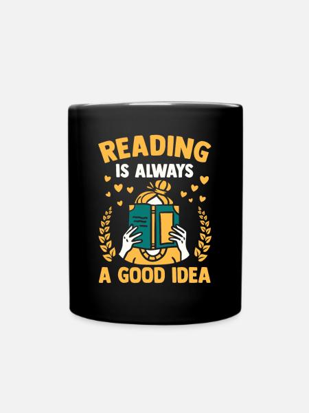 Bücherwurm & Leseliebhaber Buchsüchtiger - Tasse einfarbig - Schwarz