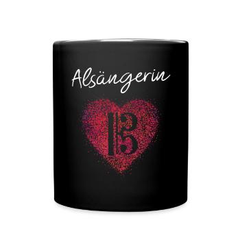Altschlüssel Chor Musik Alt Sängerin Musikverein - Tasse einfarbig - Schwarz - Vorne
