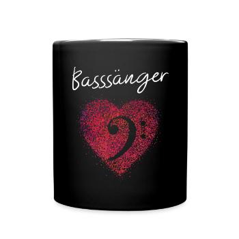 Bassschlüssel Chor Musik Bass Sänger Musikverein - Tasse einfarbig - Schwarz - Vorne
