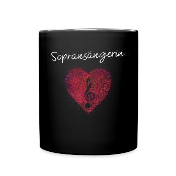 Violinschlüssel Chor Musik Sopran Sängerin Musik - Tasse einfarbig - Schwarz - Vorne