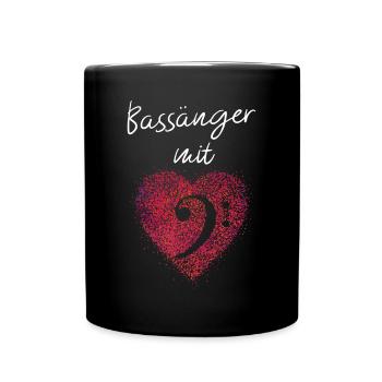 Bassschlüssel Chor Musik Bass Sänger Musiker - Tasse einfarbig - Schwarz - Vorne
