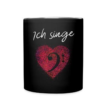 Bassschlüssel Chor Musik Bass Sänger Musiker - Tasse einfarbig - Schwarz - Vorne