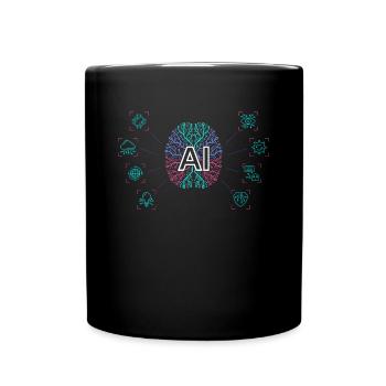AI - AI Brain & AI Artificial Intelligence - Tasse einfarbig - Schwarz - Vorne