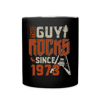Dieser Kerl rockt seit 1973 Jahrgang Geburtstag - Tasse einfarbig - Schwarz - Vorne