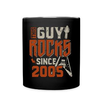 This guy has been rocking since 2005 vintage birthday - Full Colour Mug - black - Front