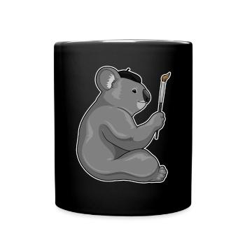 Peintre Koala Peinture au pinceau - Mug uni - noir - Devant