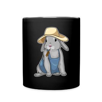 Hase Landwirt Weizen Bauernhof - Tasse einfarbig - Schwarz - Vorne