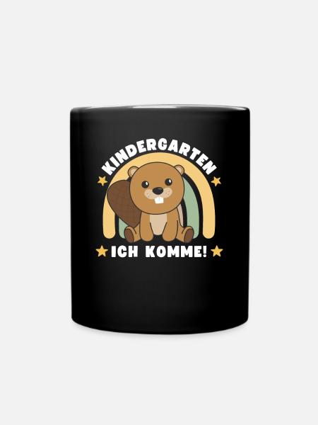 Kindergarten Ich Komme! Biber - Tasse einfarbig - Schwarz