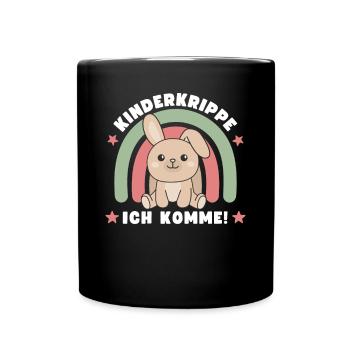 Kinderkrippe Ich Komme! Hase - Tasse einfarbig - Schwarz - Vorne