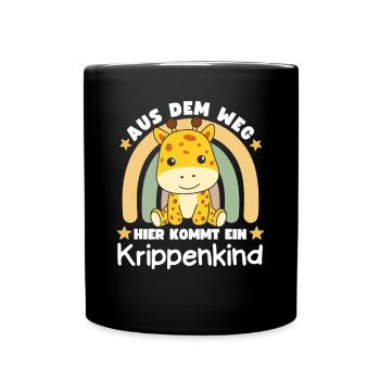 Aus Dem Weg Hier Kommt Ein Krippenkind - Tasse einfarbig - Schwarz - Vorne