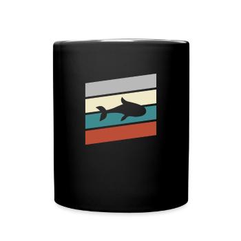 Fisch Retro - Tasse einfarbig - Schwarz - Vorne