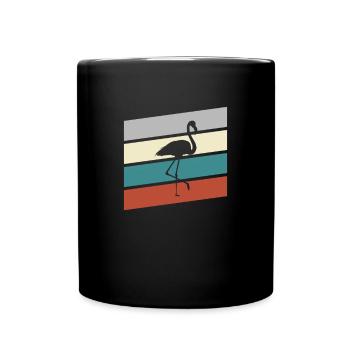 Flamant rose Rétro - Mug uni - noir - Devant