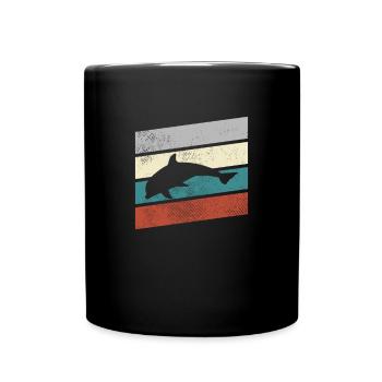 Delfin Retro - Tasse einfarbig - Schwarz - Vorne