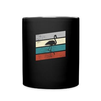Flamant rose Rétro - Mug uni - noir - Devant