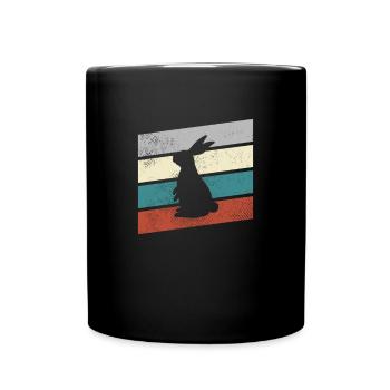 Lapin Rétro - Mug uni - noir - Devant