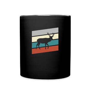 Hirsch Retro - Full Colour Mug - black - Front