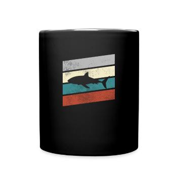 Shark Retro - Full Colour Mug - black - Front