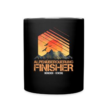 Alpenüberquerung Finisher München Venedig - Tasse einfarbig - Schwarz - Vorne