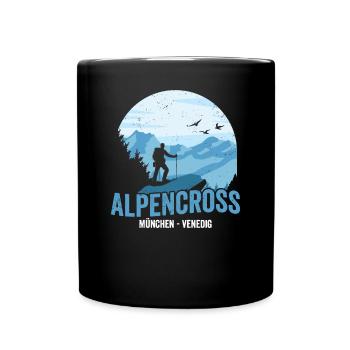 Alpenüberquerung München Venedig Alpencross - Tasse einfarbig - Schwarz - Vorne