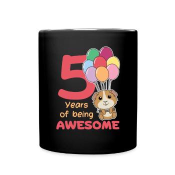 Cochons d’Inde pour les enfants de 5e anniversaire cinq - Mug uni - noir - Devant