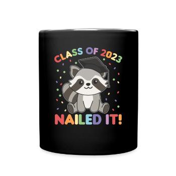 Kids Class of 2023 nailed it Waschbär - Tasse einfarbig - Schwarz - Vorne