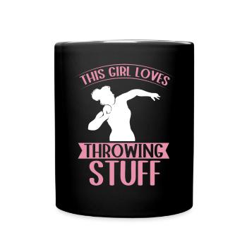 Lancer du poids Athlétisme - Mug uni - noir - Devant