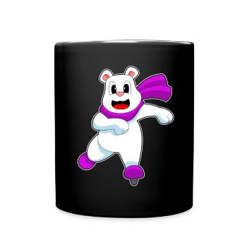 Polar Bear Ice Skating Skates - Full Colour Mug - black - Front
