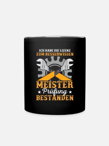 Lizenz Meisterprüfung bestanden - Tasse einfarbig - Schwarz
