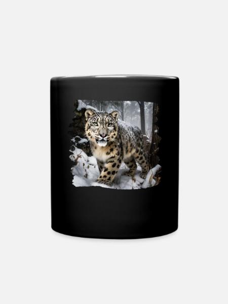 Schneeleoparden Schneeleopard - Tasse einfarbig - Schwarz