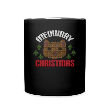 Miaulement de Noël - Mug uni - noir - Devant