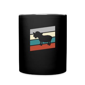 Schaf Retro - Tasse einfarbig - Schwarz - Vorne