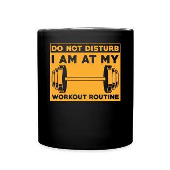 Workout-routine Gewichtheber-trainingsdesign - Tasse einfarbig - Schwarz - Vorne
