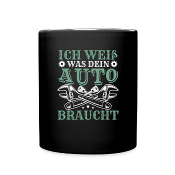 Schrauber Mechaniker Sprüche - Tasse einfarbig - Schwarz - Vorne
