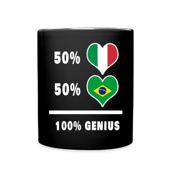 Drapeaux 100% fantastiques du Brésil et de l’Italie - Mug uni - noir - Devant